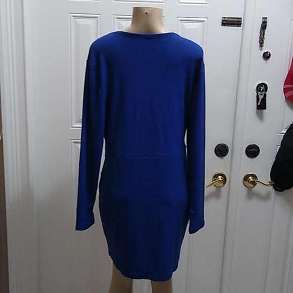 NWT Women's Long Sleeve Cut Out Lurex Bodycon Dress Blue - Wild Fable S/L/1X/2X - Picture 2 of 6